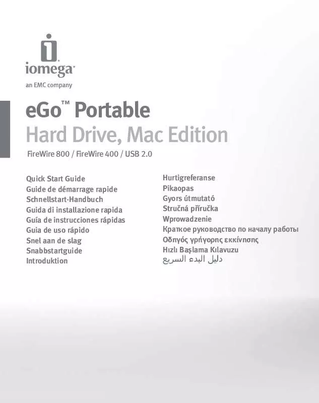 Mode d'emploi IOMEGA EGO PORTABLE FIREWIRE 800