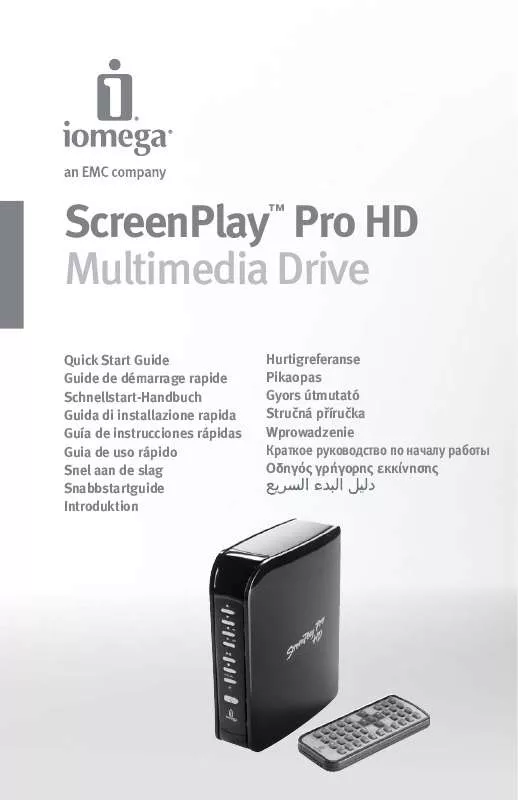 Mode d'emploi IOMEGA SCREENPLAY PRO HD