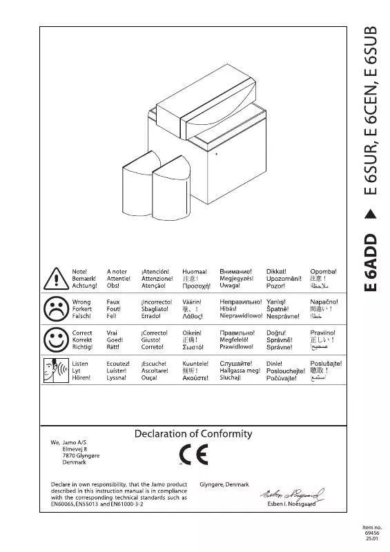 Mode d'emploi JAMO E 660