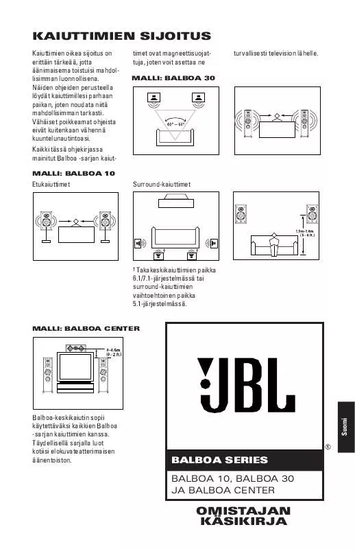 Mode d'emploi JBL BALBOA 10 (220-240V)