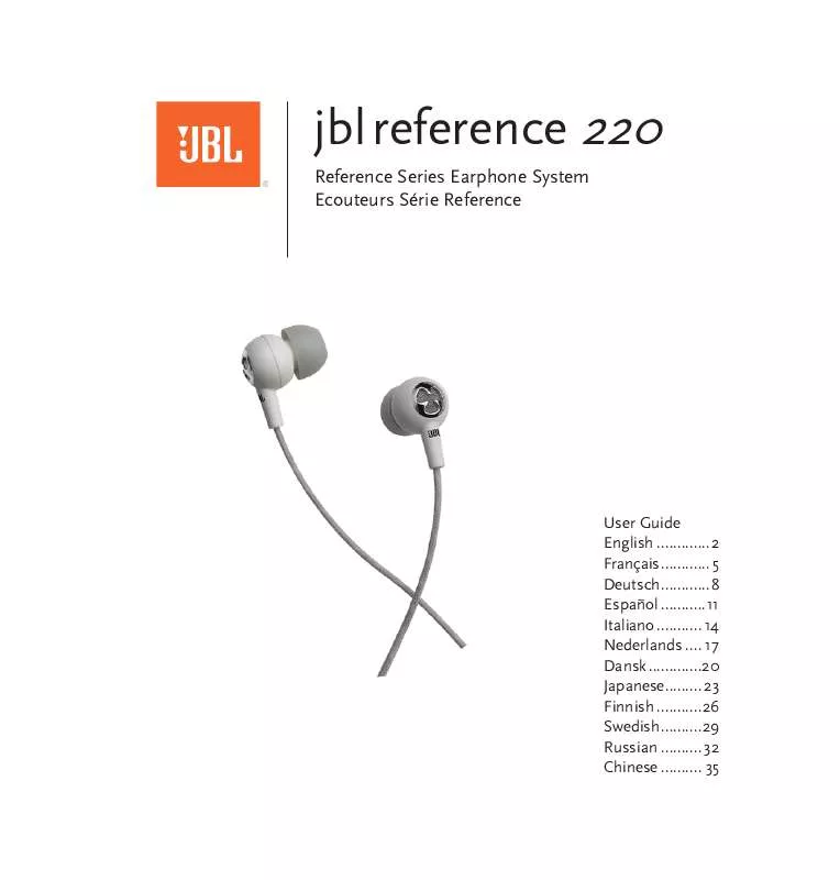 Mode d'emploi JBL REFERENCE 220