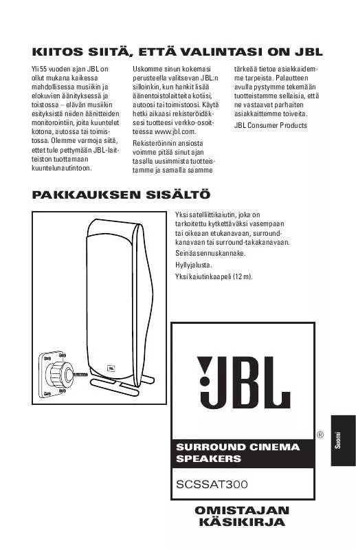 Mode d'emploi JBL SCS SAT 300 (220-240V)