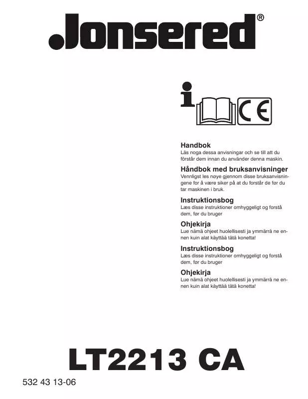 Mode d'emploi JONSERED LT 2213 CA