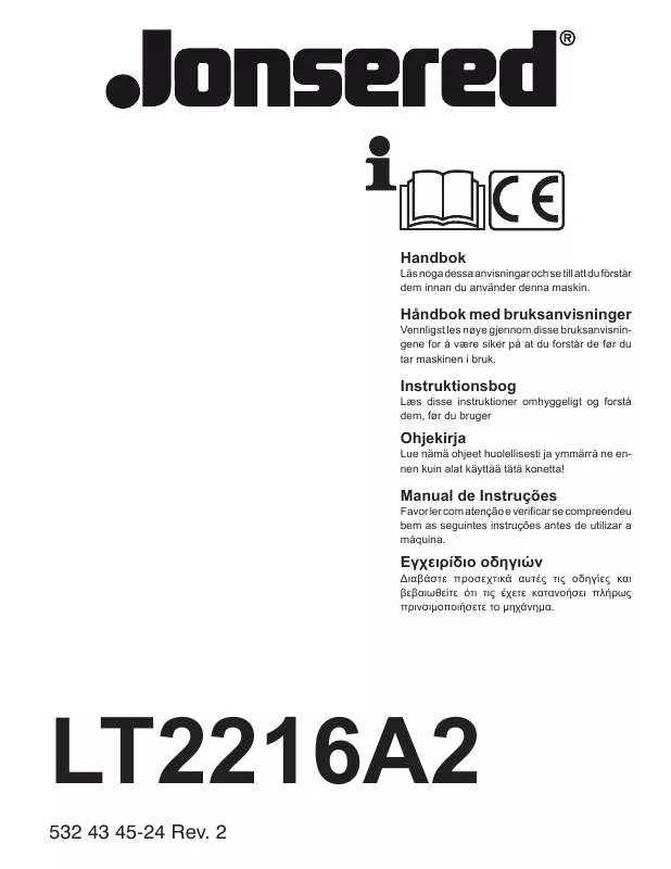 Mode d'emploi JONSERED LT 2216 A2