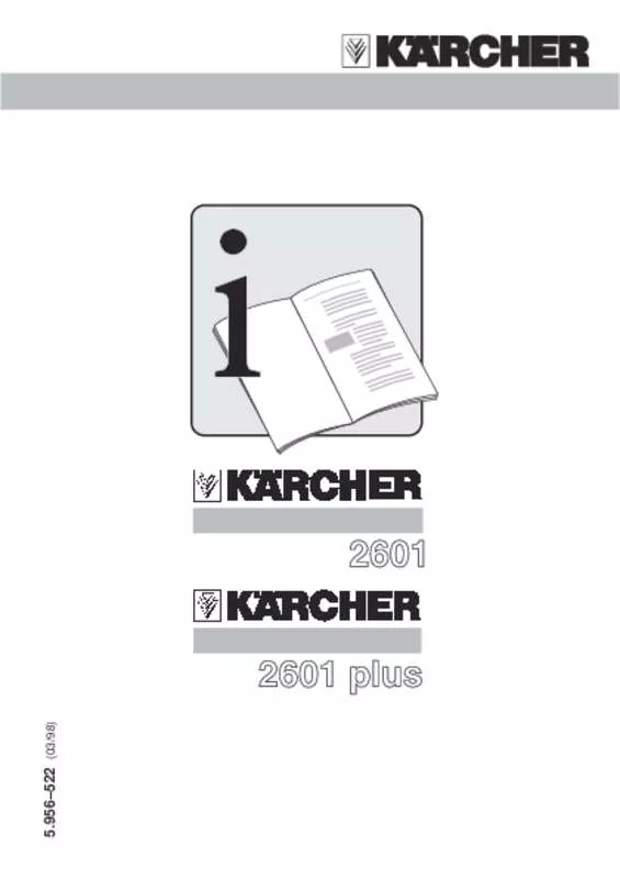 Mode d'emploi KARCHER 2601 PLUS