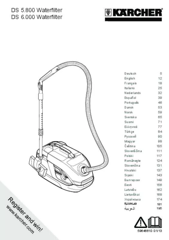 Mode d'emploi KARCHER DS 5.800 WATEFILTER