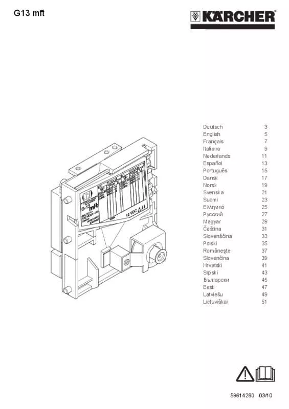 Mode d'emploi KARCHER G13 MFT