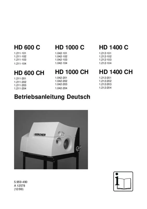 Mode d'emploi KARCHER HD 1000 CH