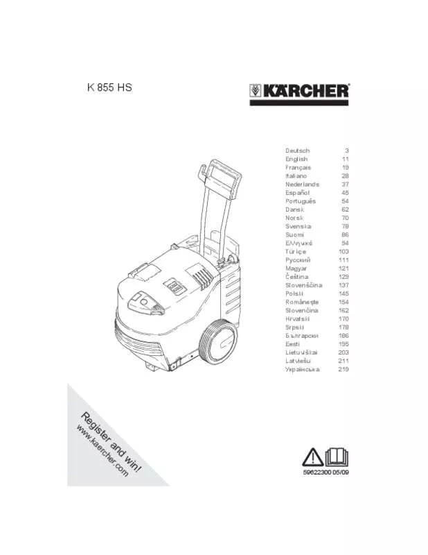 Mode d'emploi KARCHER K 855 HS