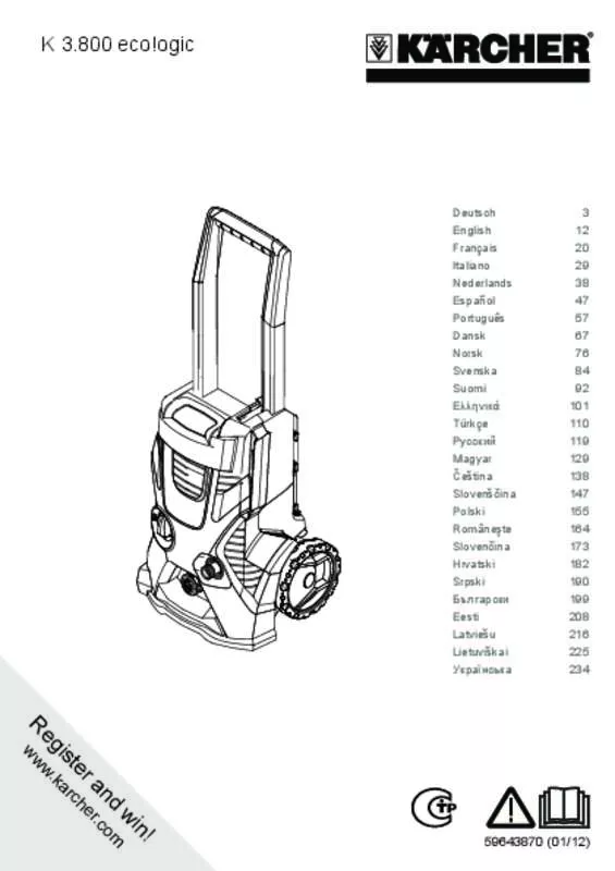 Mode d'emploi KARCHER K3800 ECO