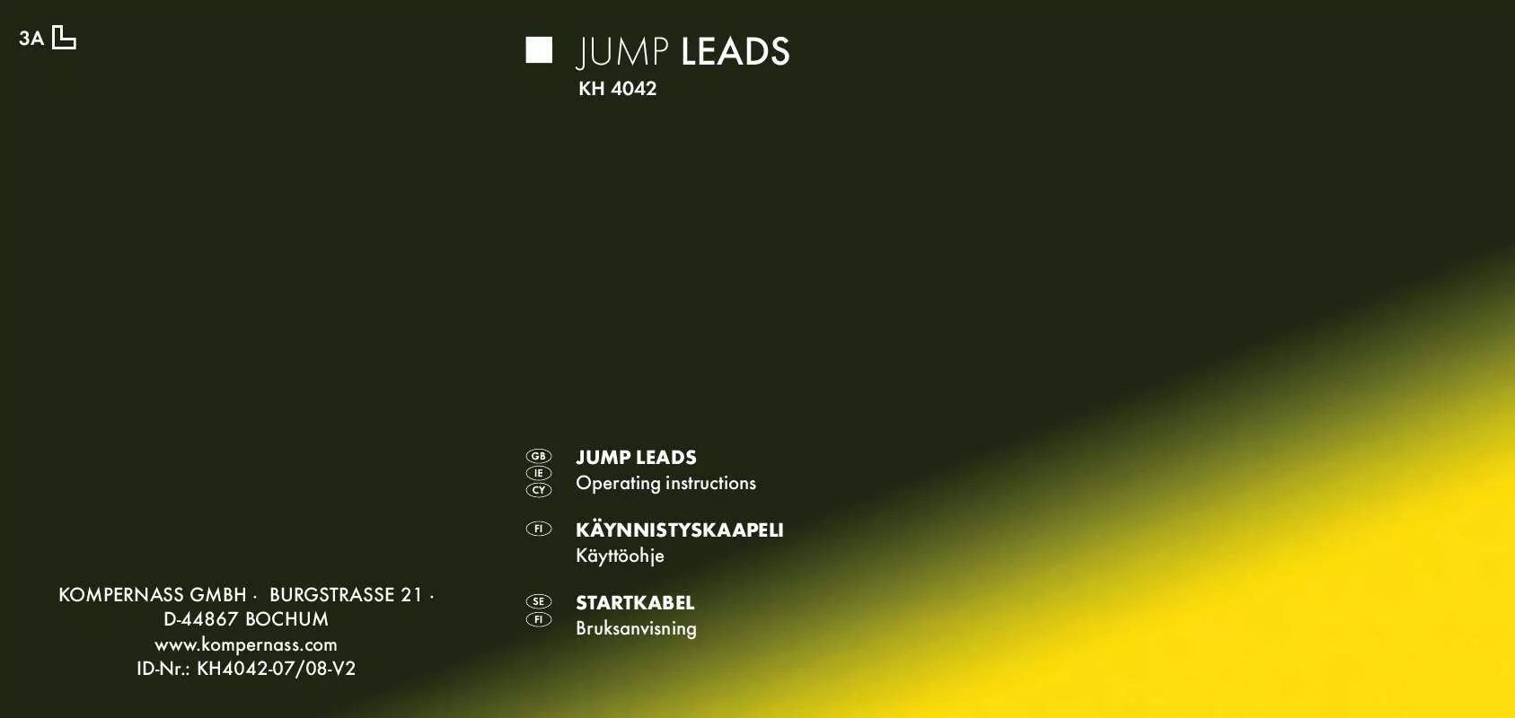 Mode d'emploi KOMPERNASS KH 4042 JUMP LEADS