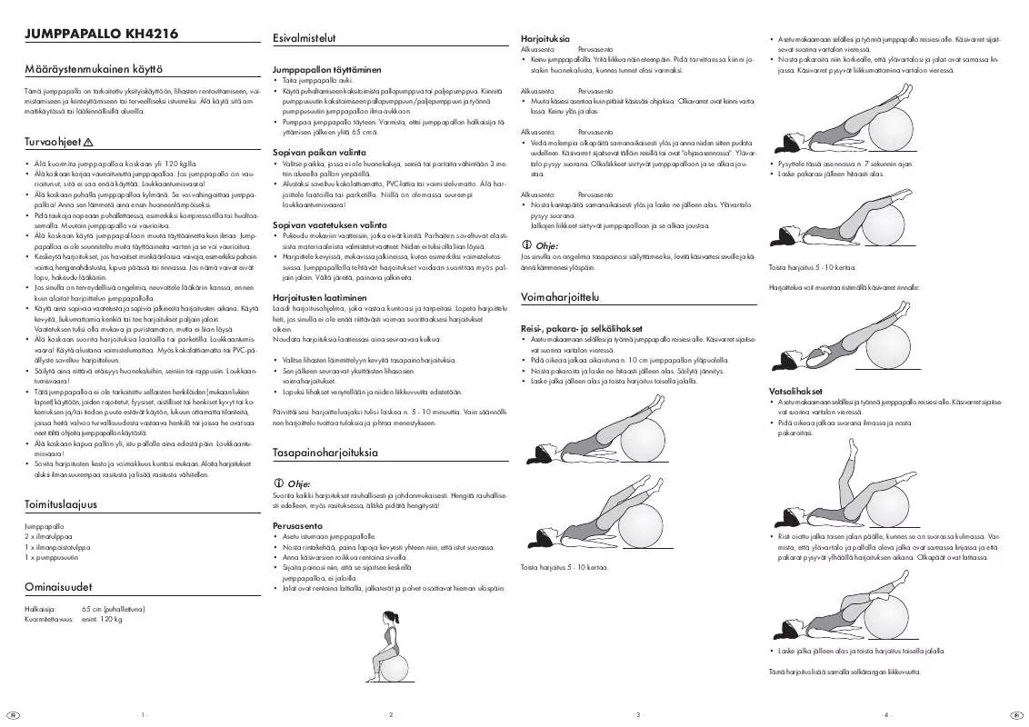 Mode d'emploi KOMPERNASS KH 4216 GYM BALL