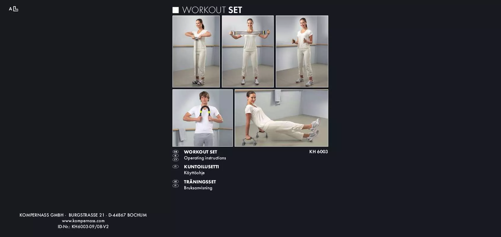 Mode d'emploi KOMPERNASS KH 6003 WORKOUT SET