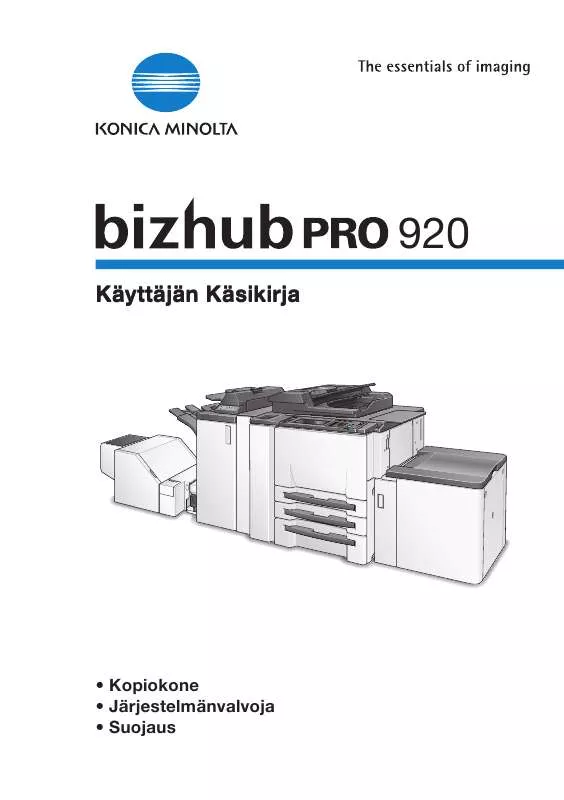 Mode d'emploi KONICA MINOLTA BIZHUB PRO 920