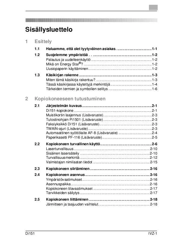 Mode d'emploi KONICA MINOLTA DI151