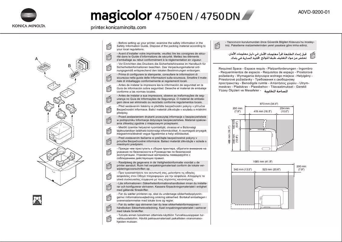 Mode d'emploi KONICA MAGICOLOR 4750EN