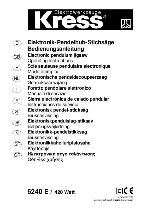 Mode d'emploi KRESS 6240 E