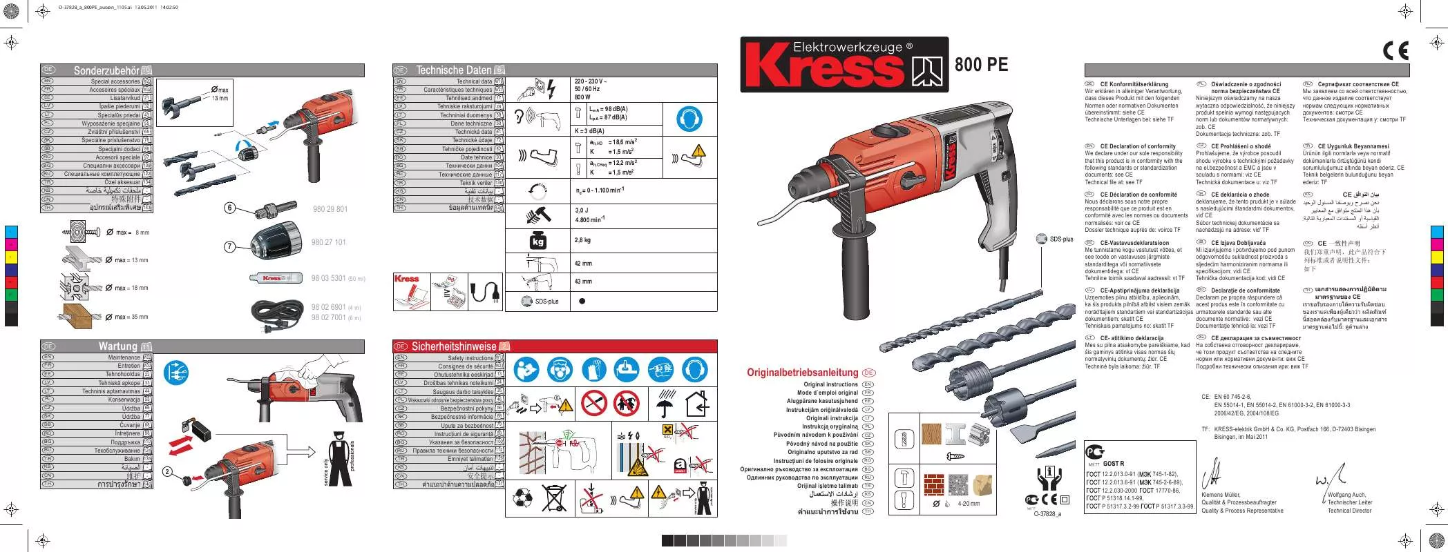 Mode d'emploi KRESS 800 PE