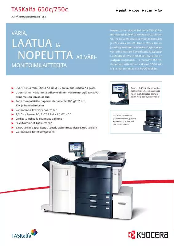 Mode d'emploi KYOCERA TASKALFA 650C