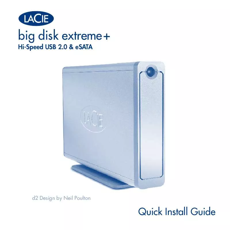 Mode d'emploi LACIE BIG DISK EXTREME PLUS