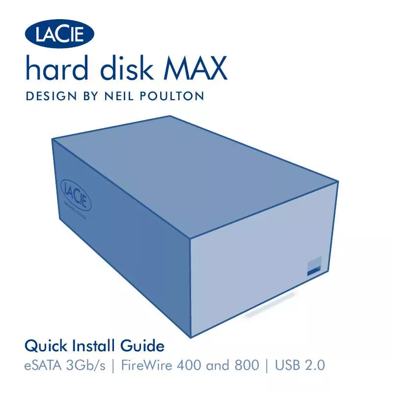 Mode d'emploi LACIE HARD DISK MAX