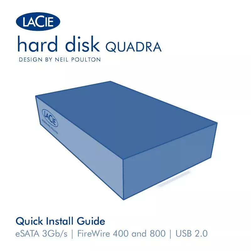 Mode d'emploi LACIE HARD DISK QUADRA