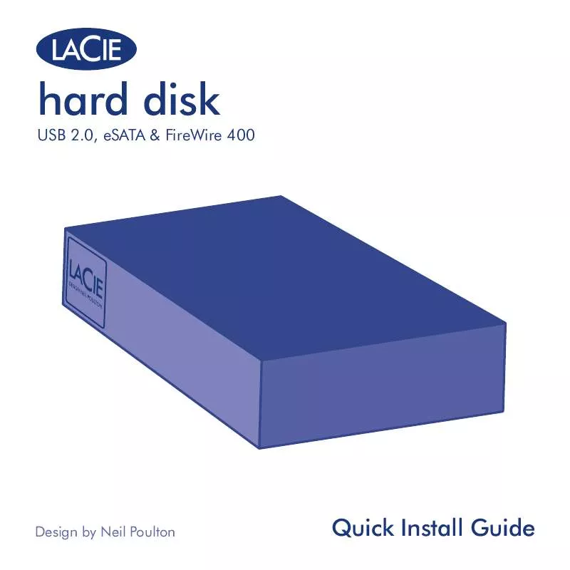 Mode d'emploi LACIE HARD DISK