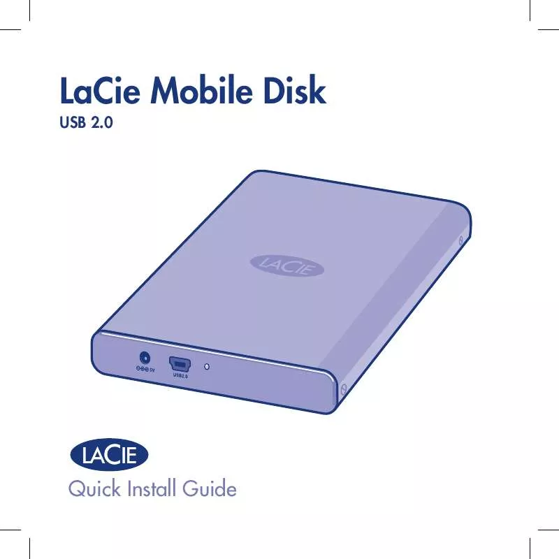 Mode d'emploi LACIE MOBILE DISK