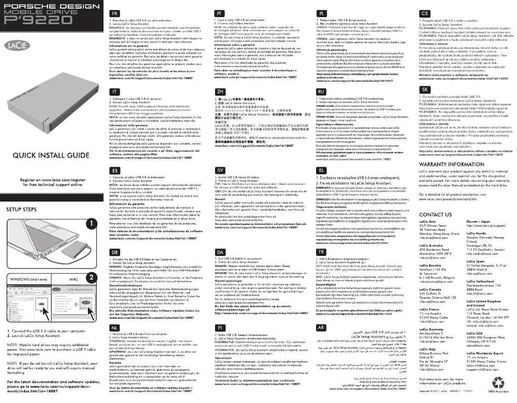 Mode d'emploi LACIE P9220