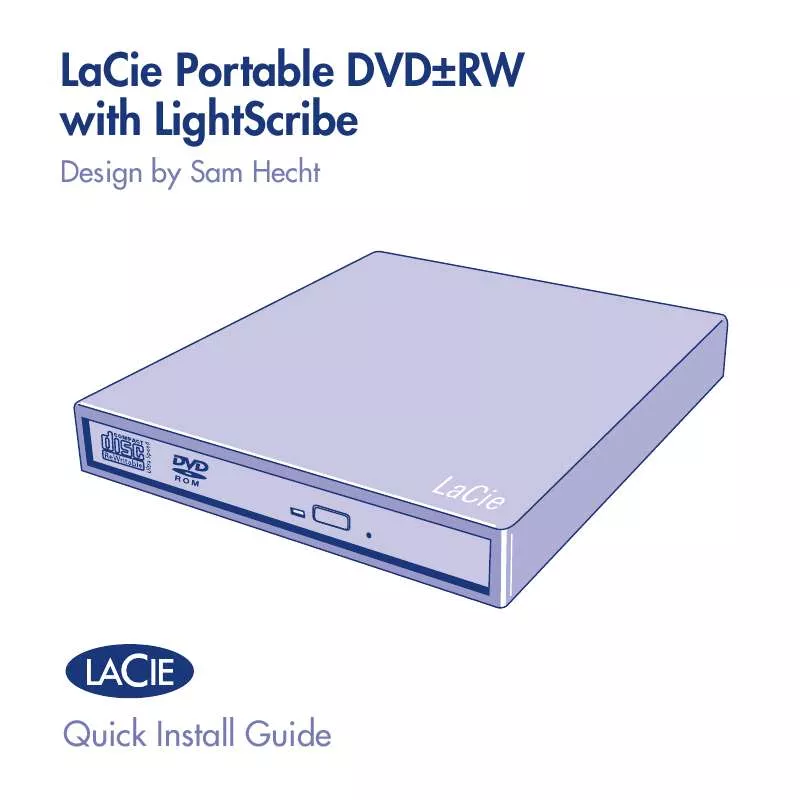 Mode d'emploi LACIE PORTABLE DVD-RW WITH LIGHTSCRIBE