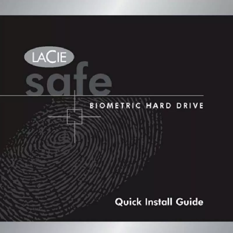 Mode d'emploi LACIE SAFE BIOMETRIC HARD DRIVE