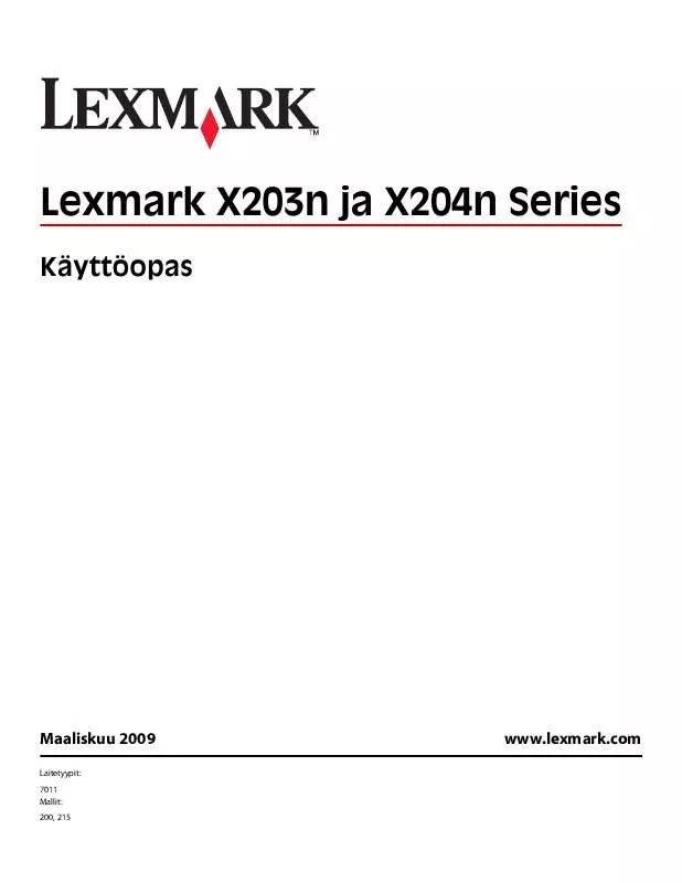 Mode d'emploi LEXMARK X204N