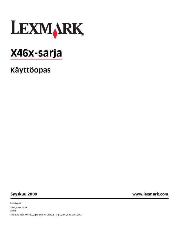Mode d'emploi LEXMARK X464DE