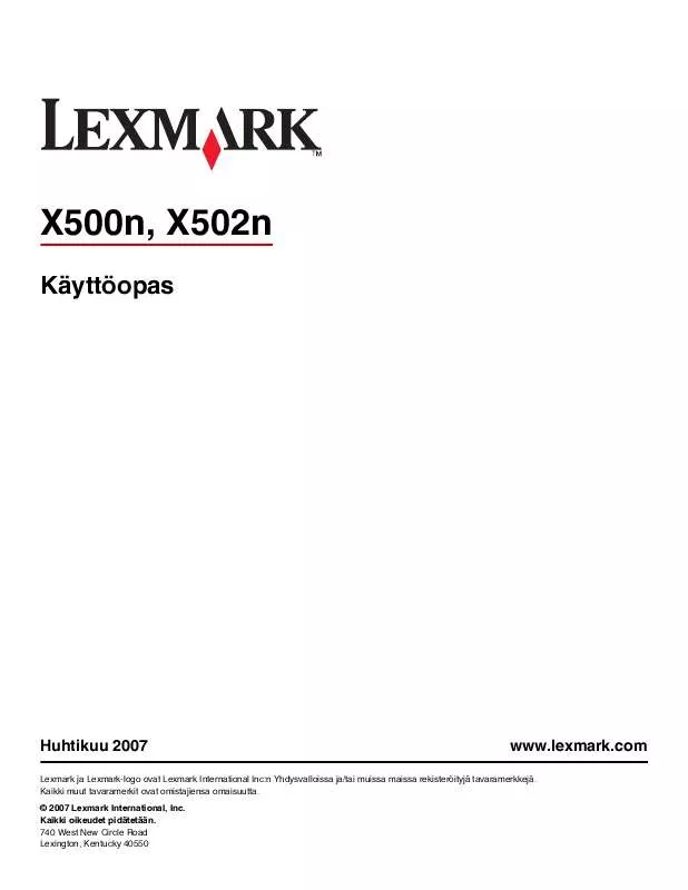 Mode d'emploi LEXMARK X502N
