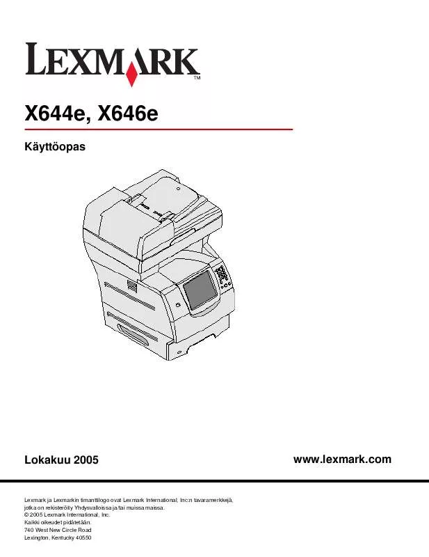 Mode d'emploi LEXMARK X644E