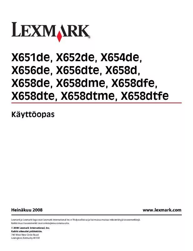 Mode d'emploi LEXMARK X658