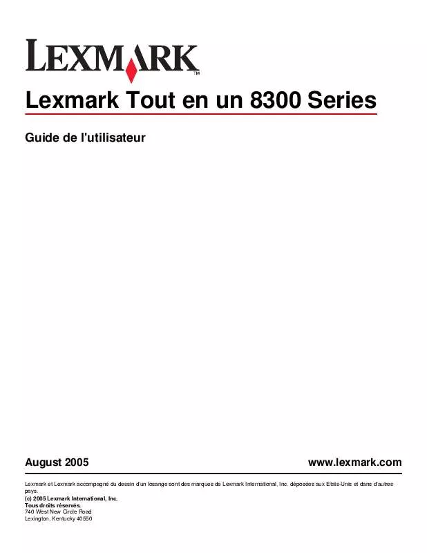 Mode d'emploi LEXMARK X8350