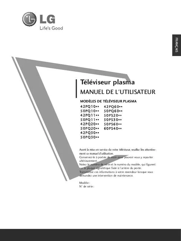 Mode d'emploi LG 42PQ1100