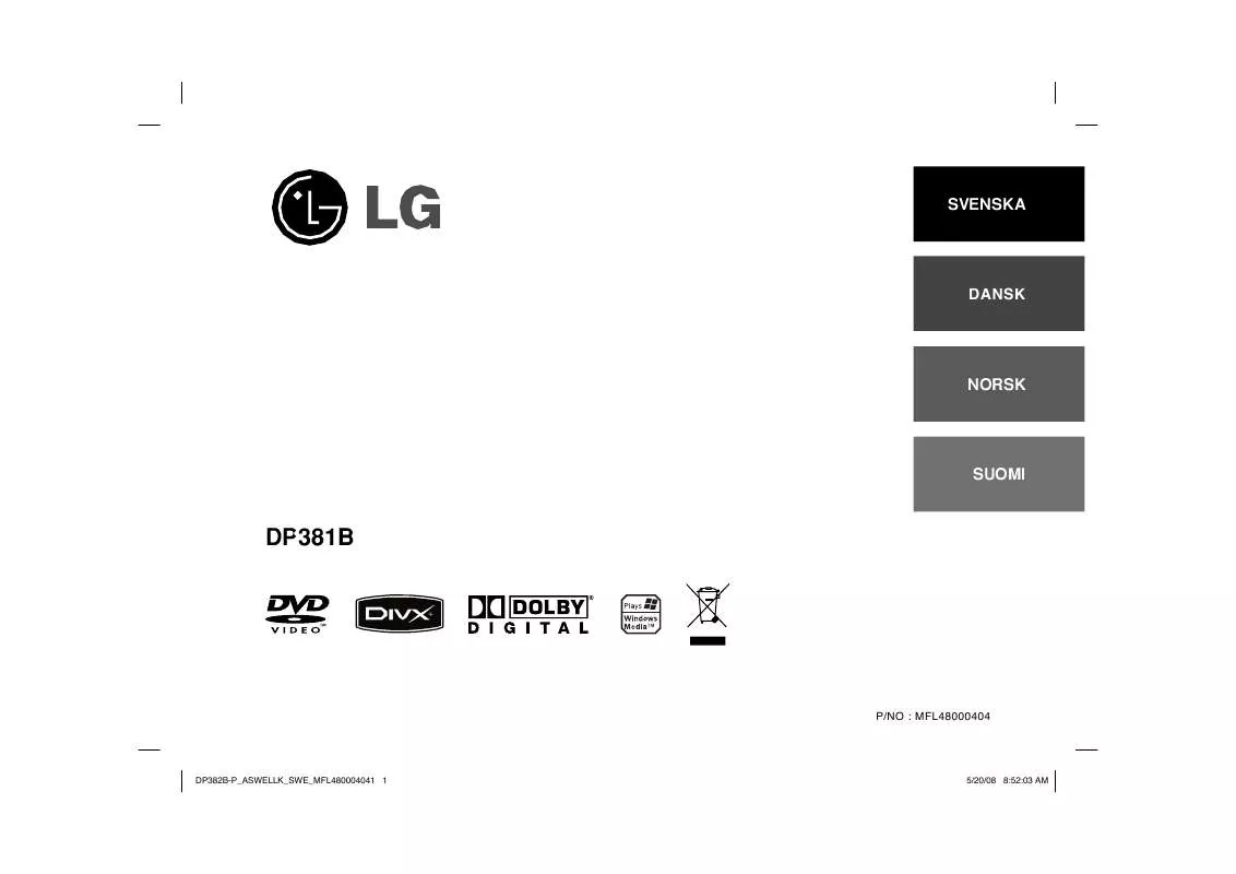 Mode d'emploi LG DP381B