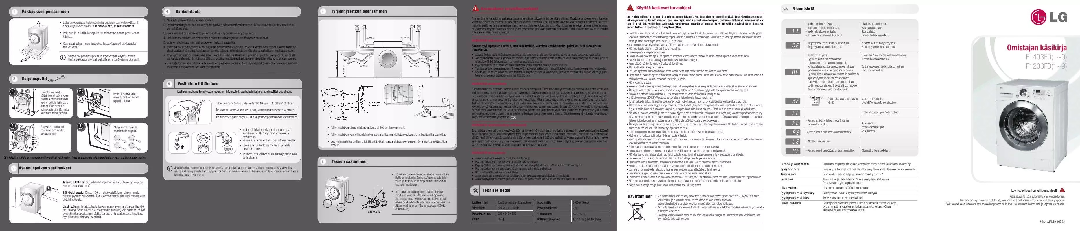 Mode d'emploi LG F1403FD6