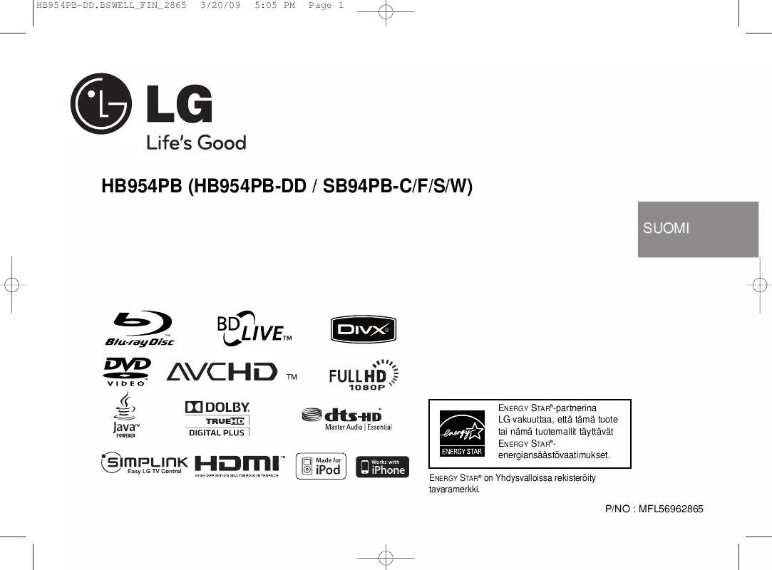 Mode d'emploi LG HB954PB