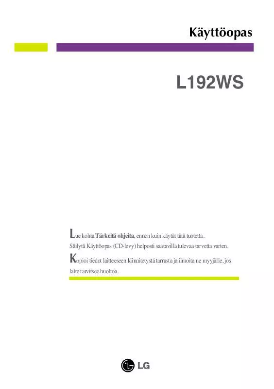 Mode d'emploi LG L192WS