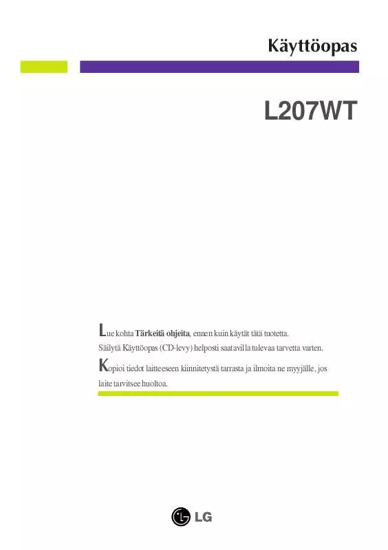 Mode d'emploi LG L207WT