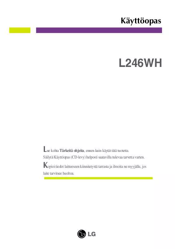 Mode d'emploi LG L246WH