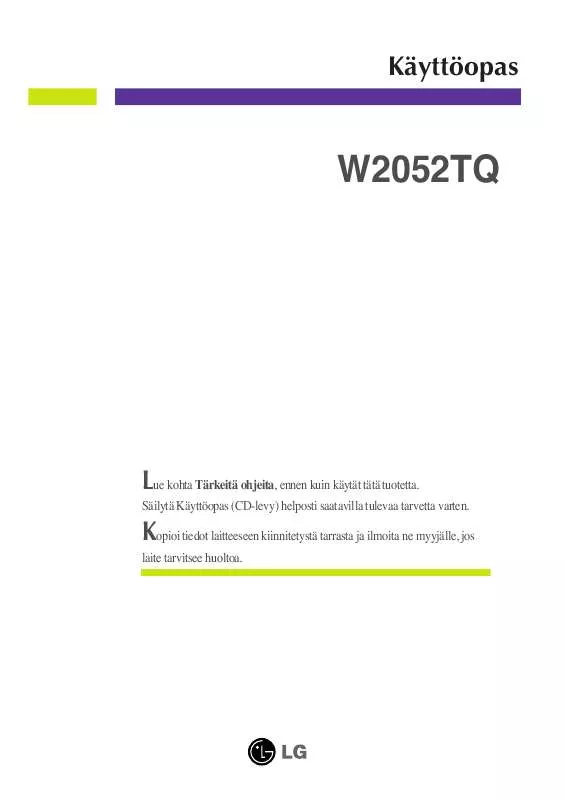 Mode d'emploi LG W2052TQ