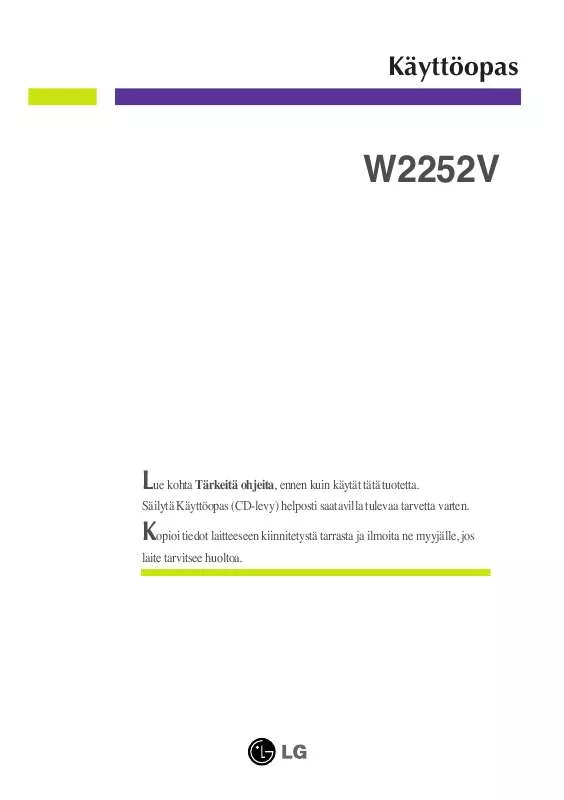 Mode d'emploi LG W2252V