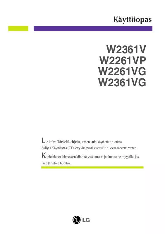 Mode d'emploi LG W2261VP