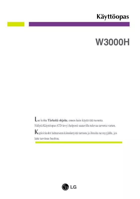 Mode d'emploi LG W3000H