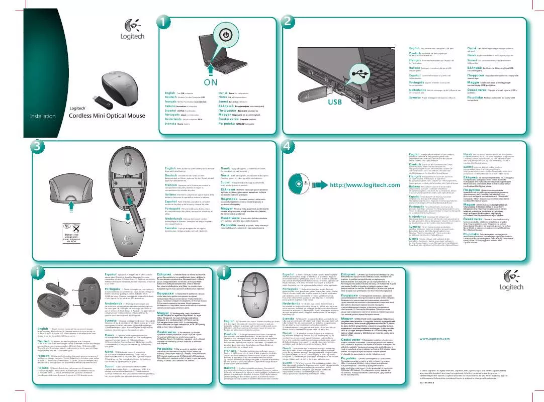 Mode d'emploi LOGITECH CORDLESS MINI OPTICAL MOUSE