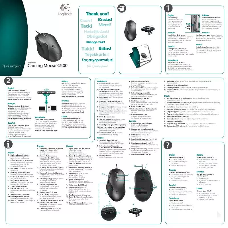 Mode d'emploi LOGITECH G500